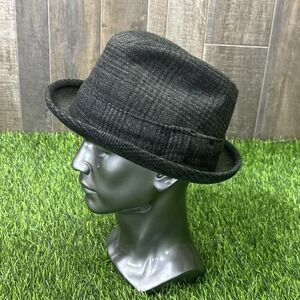 Vintage Men's Dark Gray Wool Fedora Hat Size 7 Noir Old Hollywood Retro Style